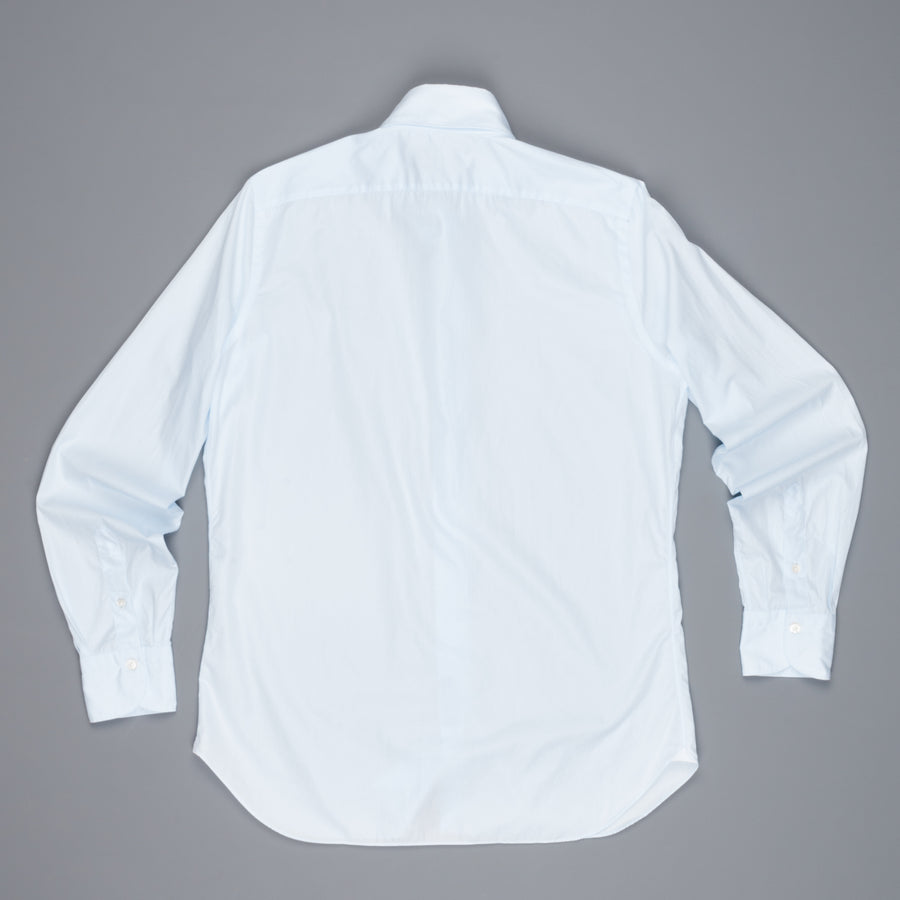 Finamore Gaeta Shirt Sergio Collar Alumo Poplin Celeste
