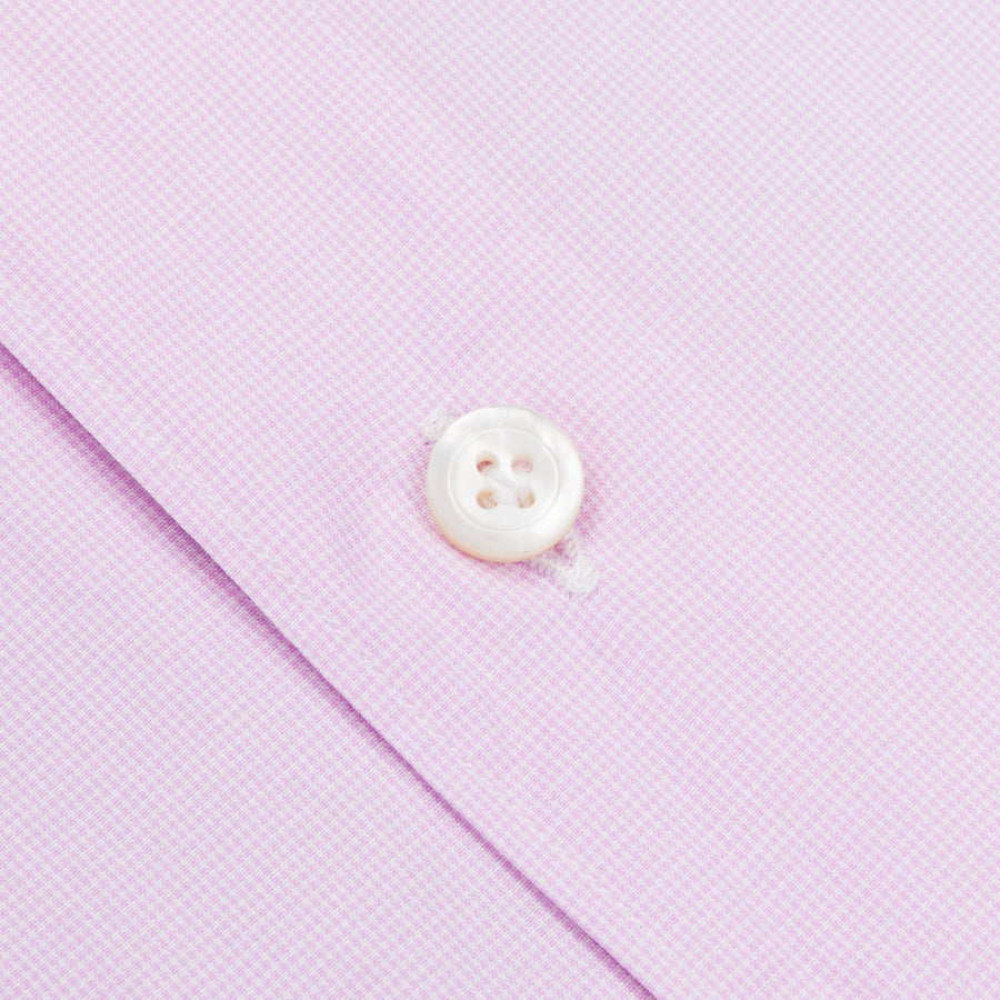 Finamore Gaeta Shirt Sergio Collar Fine Pink Puppytooth