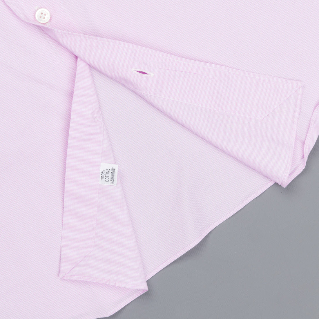 Finamore Gaeta Shirt Sergio Collar Fine Pink Puppytooth