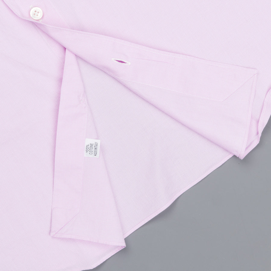 Finamore Gaeta Shirt Sergio Collar Fine Pink Puppytooth