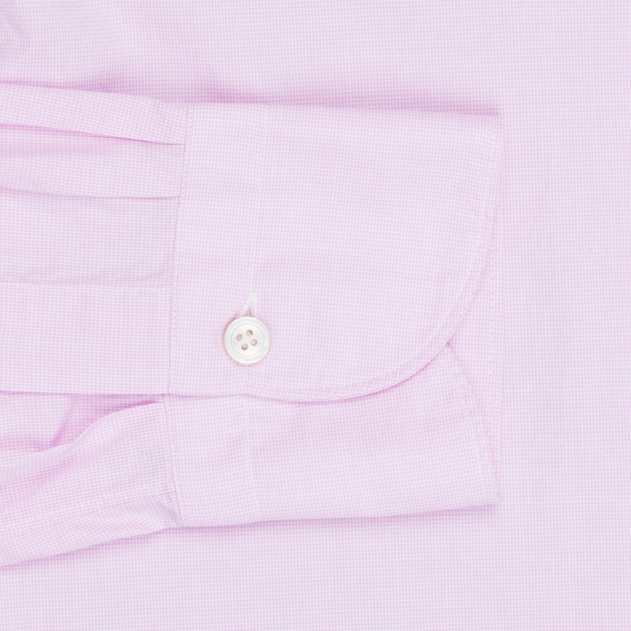 Finamore Gaeta Shirt Sergio Collar Fine Pink Puppytooth