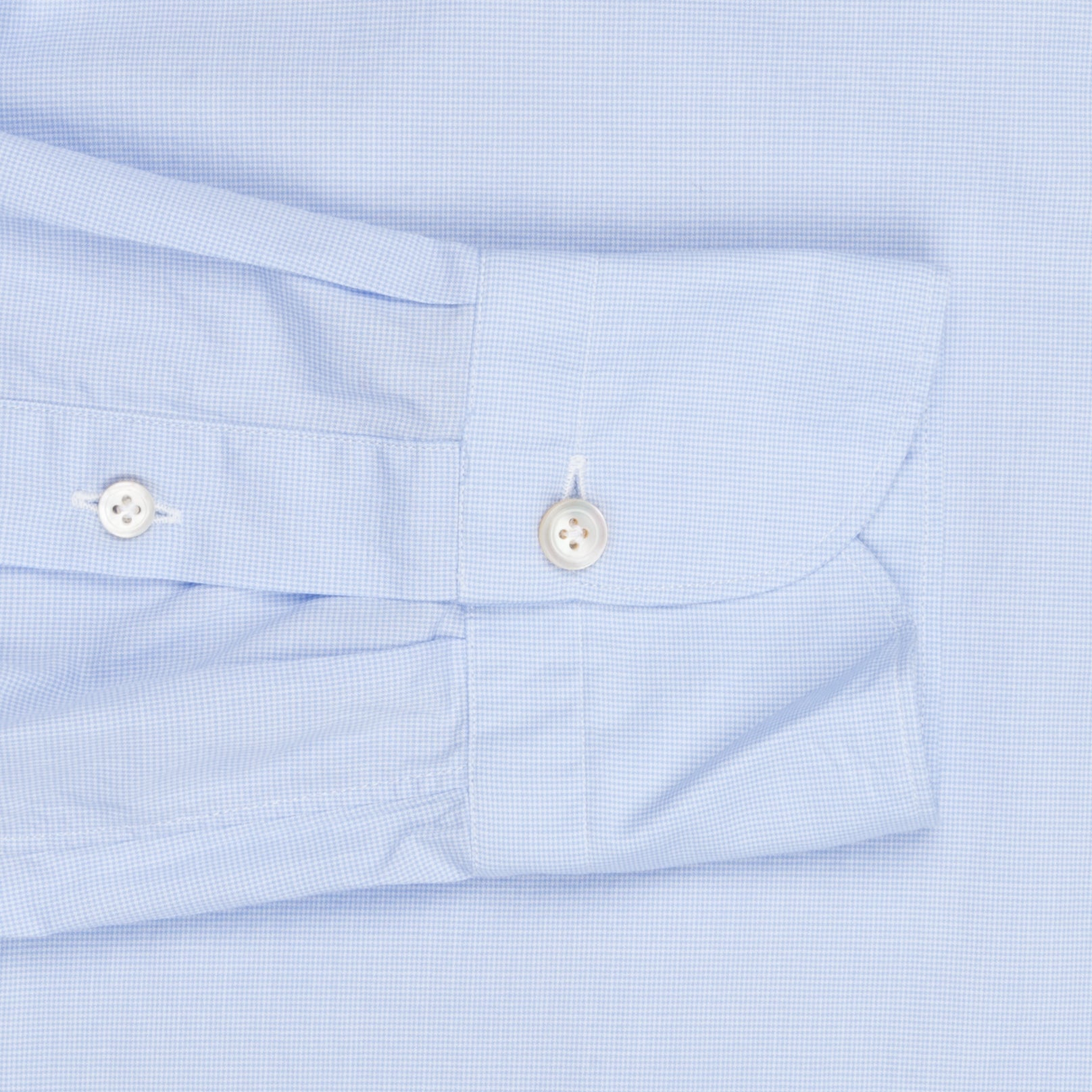 Finamore Tokyo Shirt Sergio Collar Fine Light Blue Puppytooth