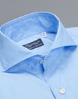 Finamore Tokyo Shirt Sergio Collar Alumo Poplin Avio Blue