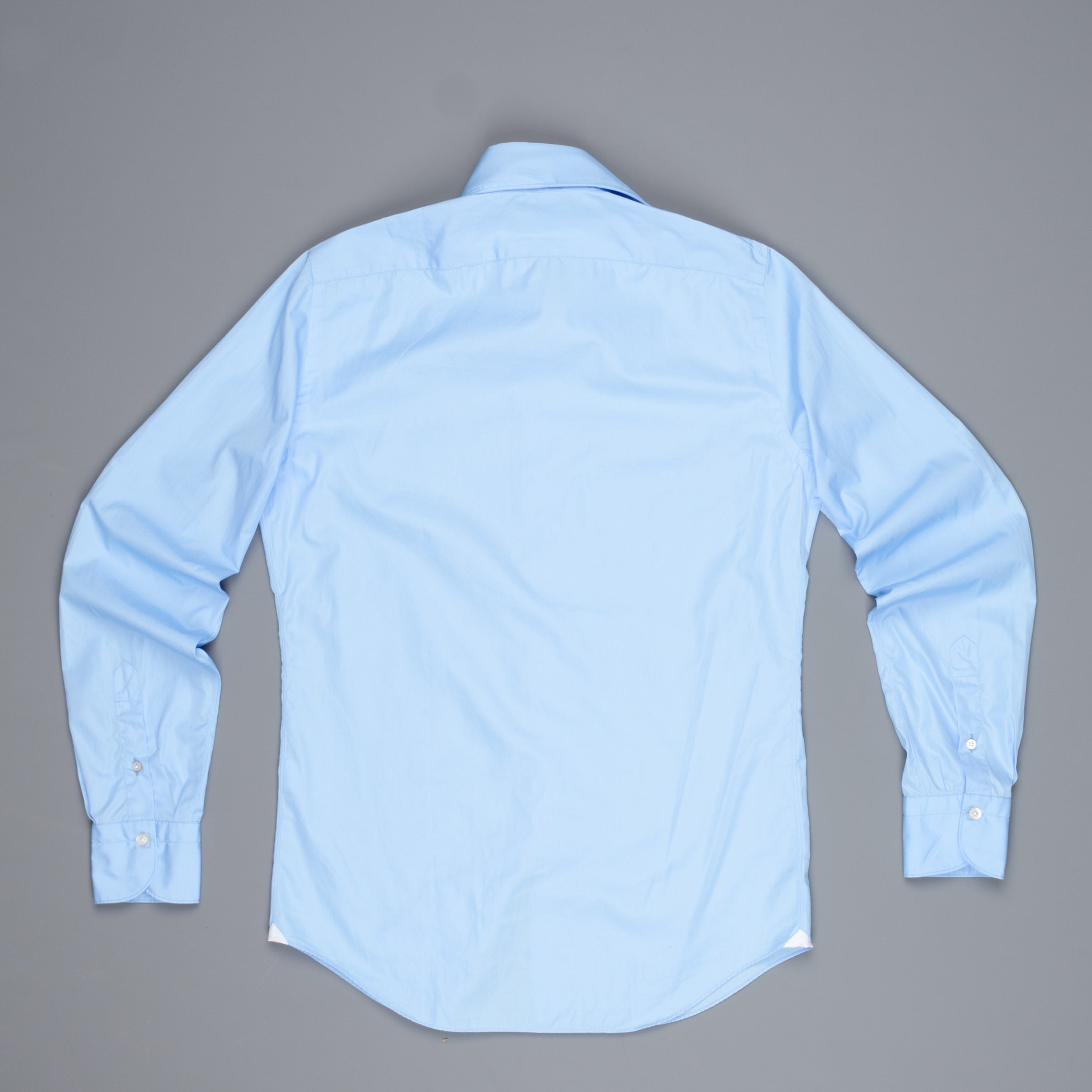 Finamore Tokyo Shirt Sergio Collar Alumo Poplin Avio Blue