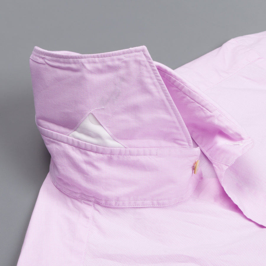 Finamore Gaeta Shirt Sergio Collar Fine Pink Puppytooth