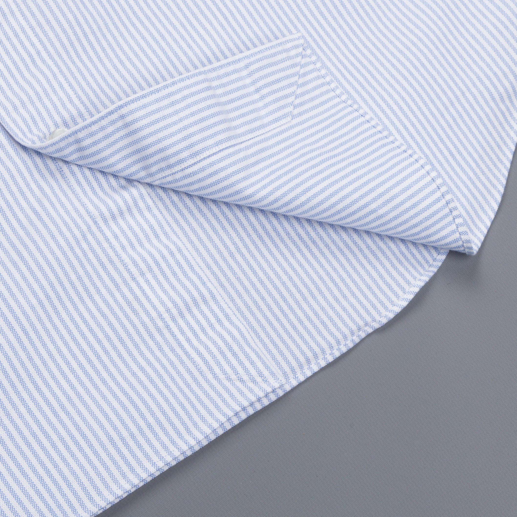 Finamore washed Tokyo shirt Sergio collar oxford Light Blue stripe