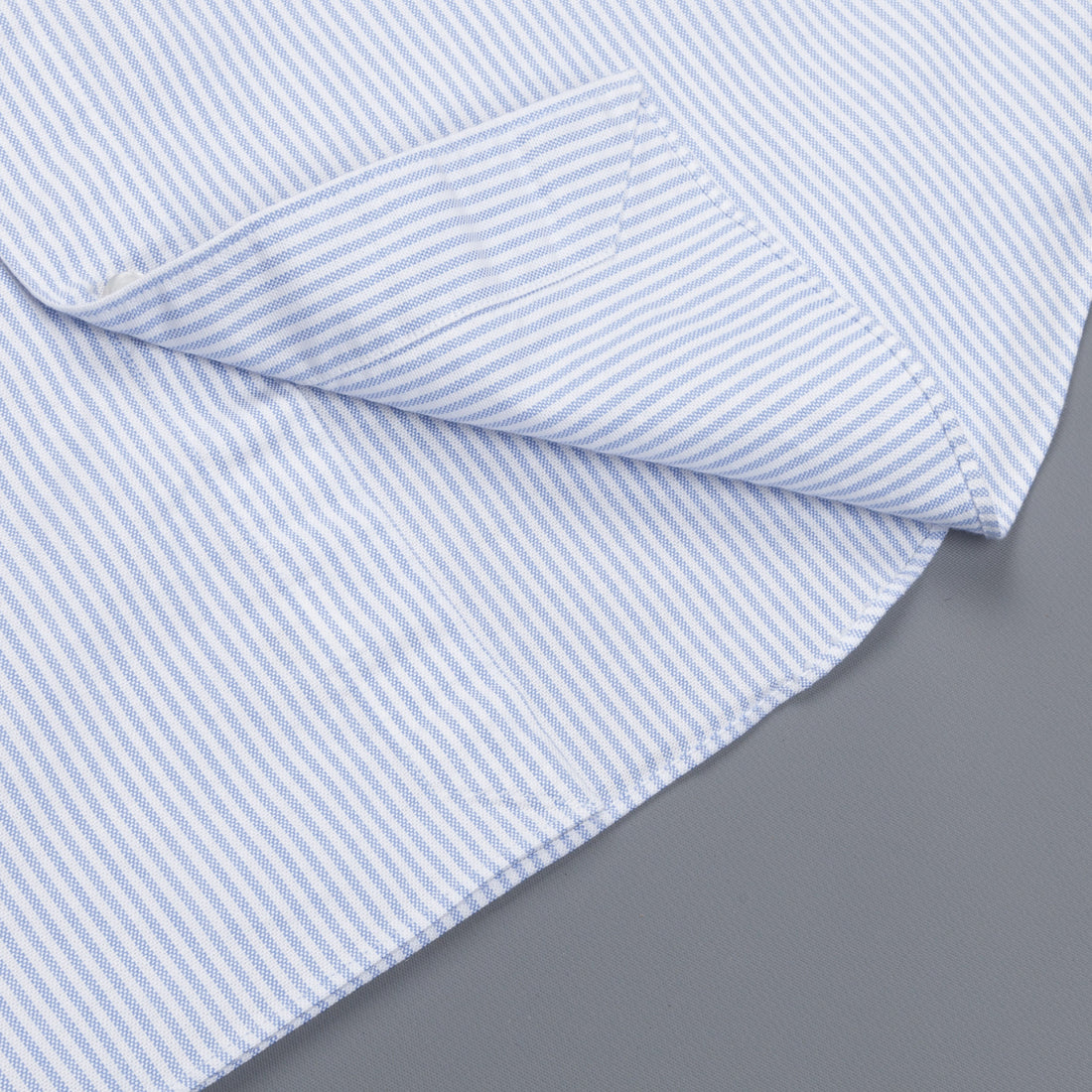 Finamore Gaeta shirt Sergio collar brushed oxford light blue stripe