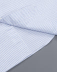 Finamore Gaeta shirt Sergio collar brushed oxford light blue stripe