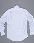 Finamore washed Tokyo shirt Sergio collar oxford Light Blue stripe