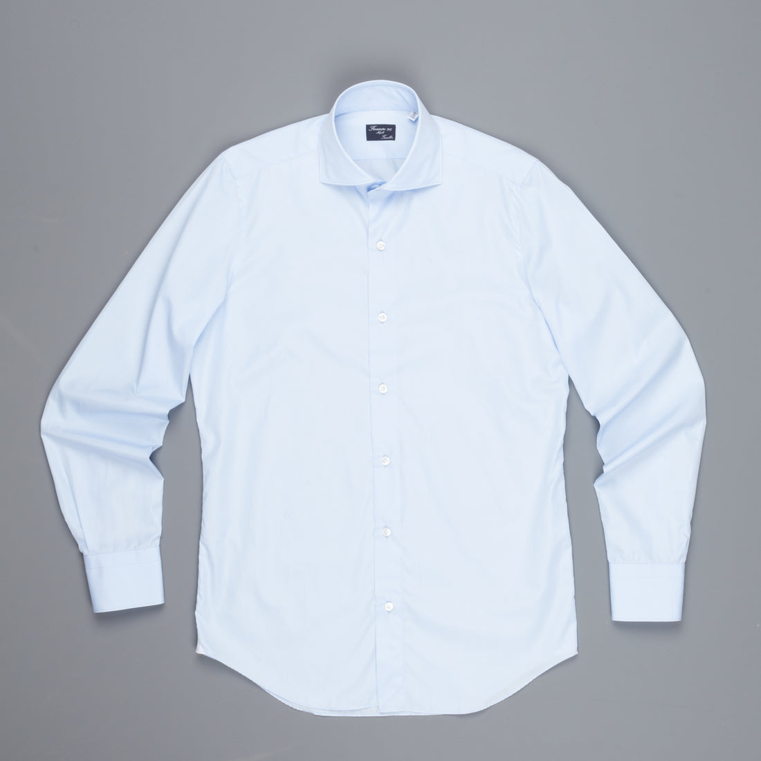 Finamore 'Traveller' shirt Milano fit Collar Eduardo Alumo Blue poplin
