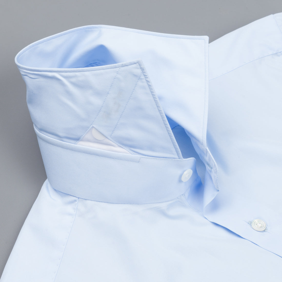 Finamore 'Traveller' shirt Milano fit Collar Eduardo Alumo Blue poplin