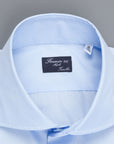 Finamore 'Traveller' shirt Napoli fit Collar Eduardo Blue Alumo poplin
