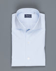 Finamore Milano fine light blue twill shirt Collo Eduardo