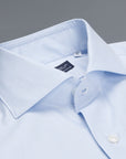 Finamore Milano fine light blue twill shirt Collo Eduardo