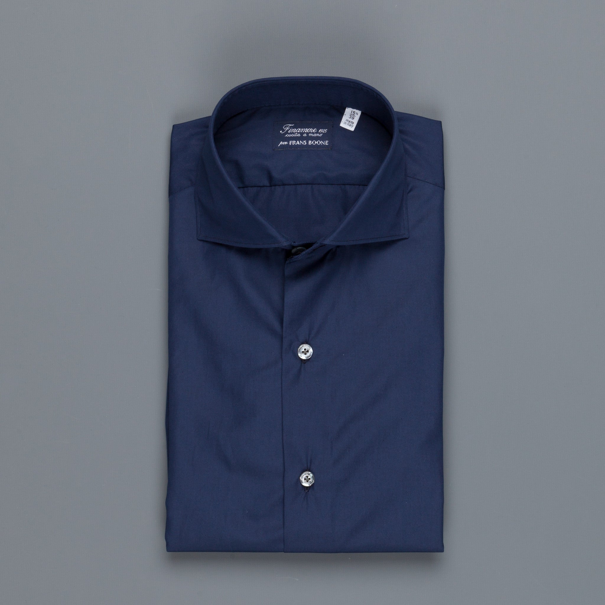 Finamore Milano Shirt Soft Collar Eduardo Navy