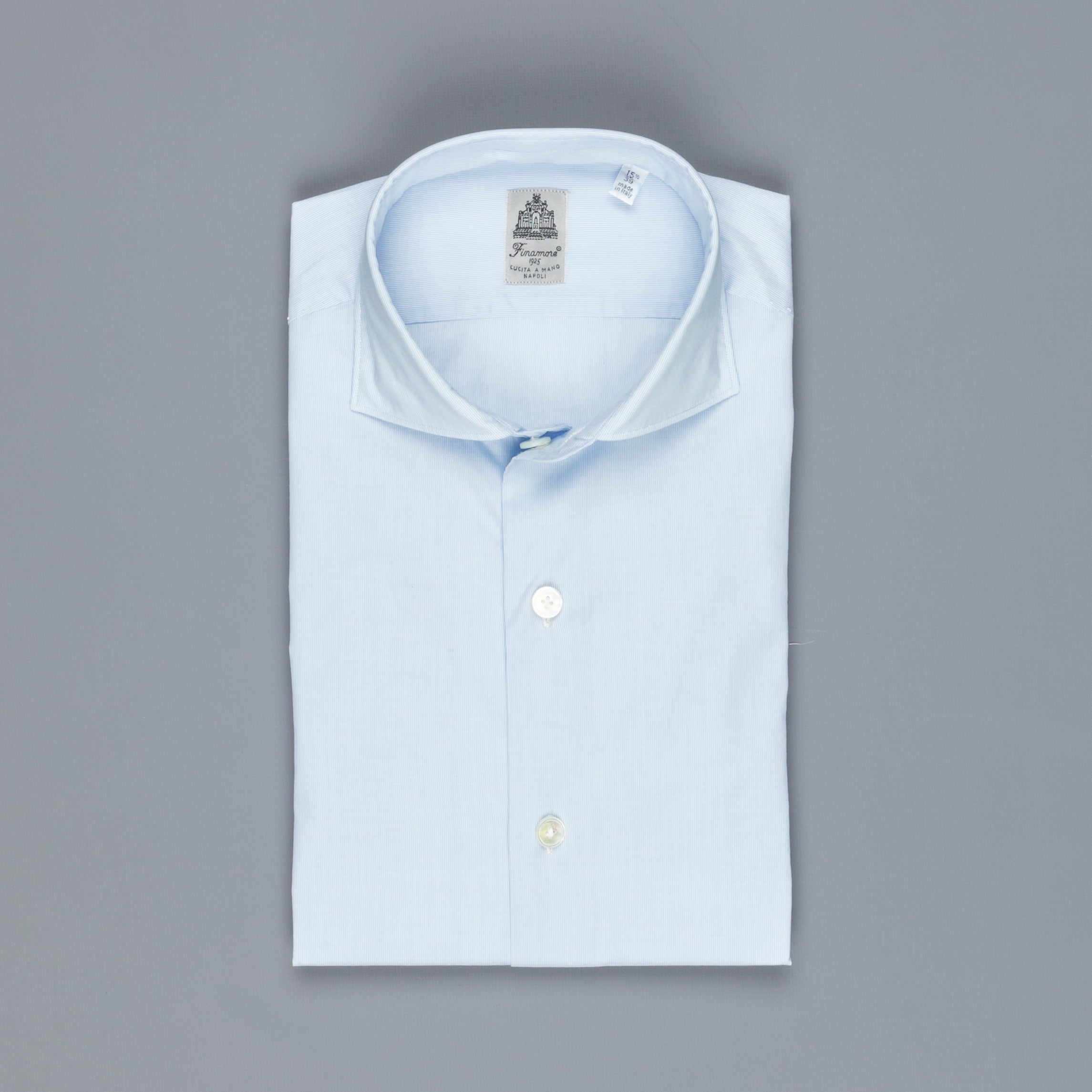 Finamore Seattle shirt hairline blue