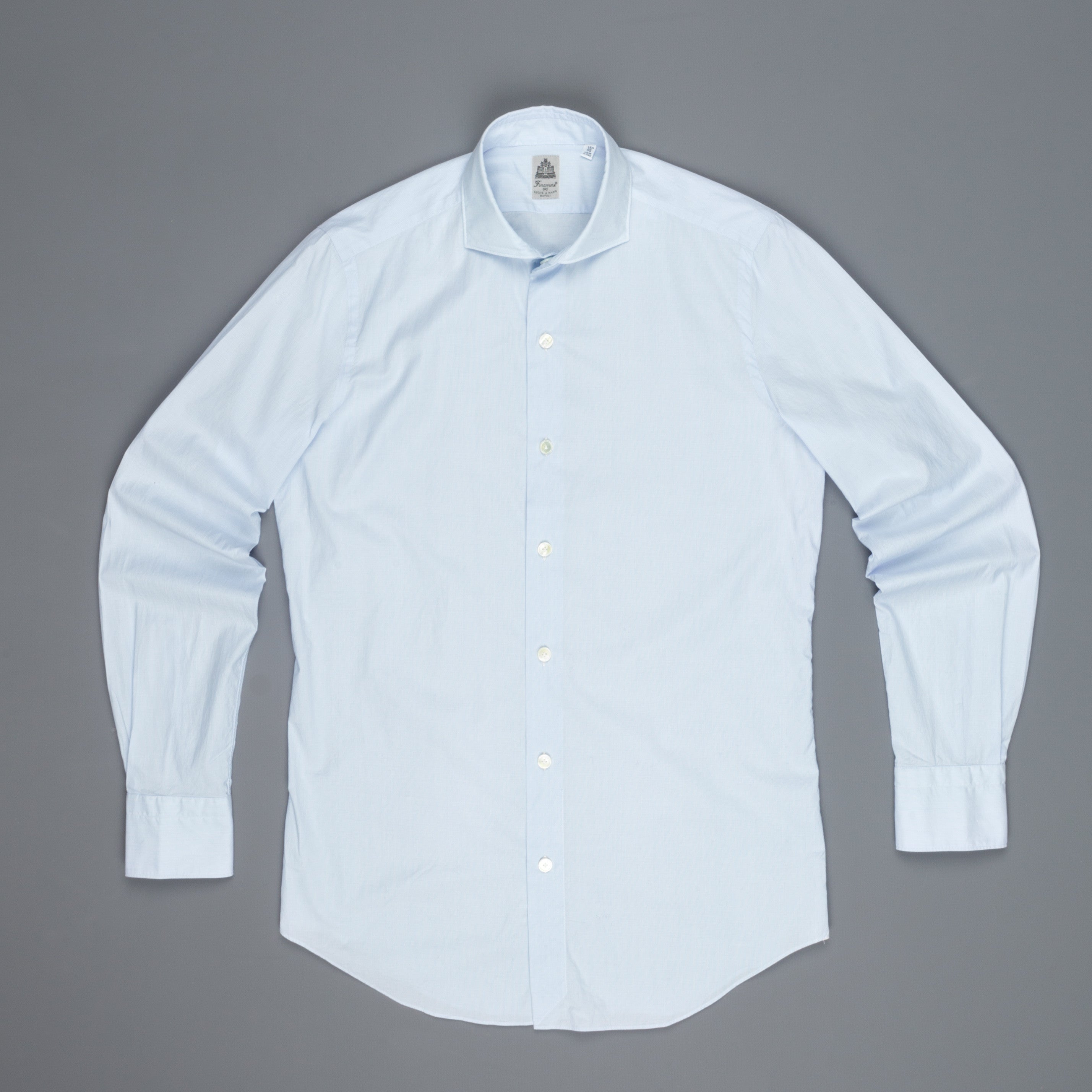 Finamore Seattle shirt hairline blue