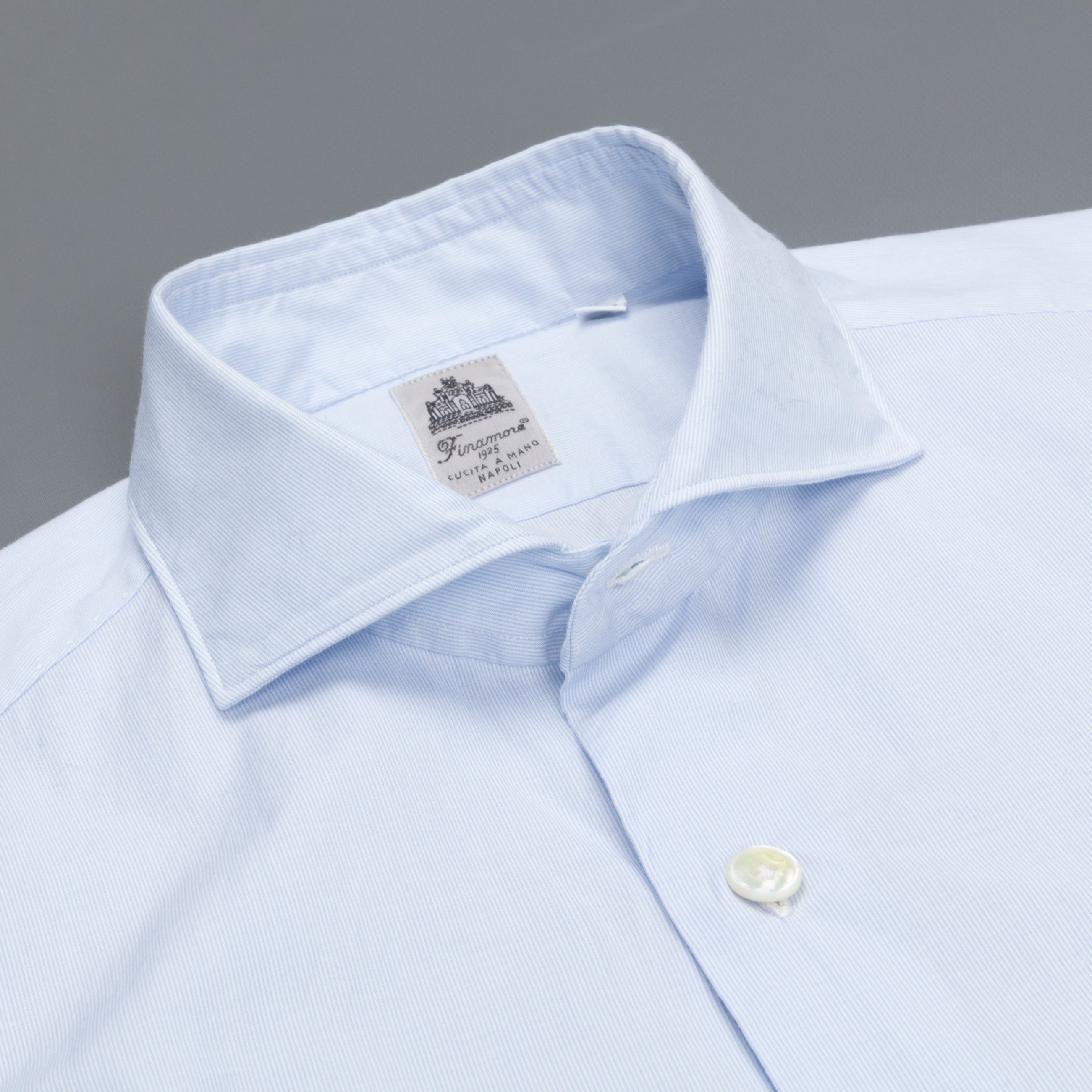 Finamore Seattle shirt hairline blue