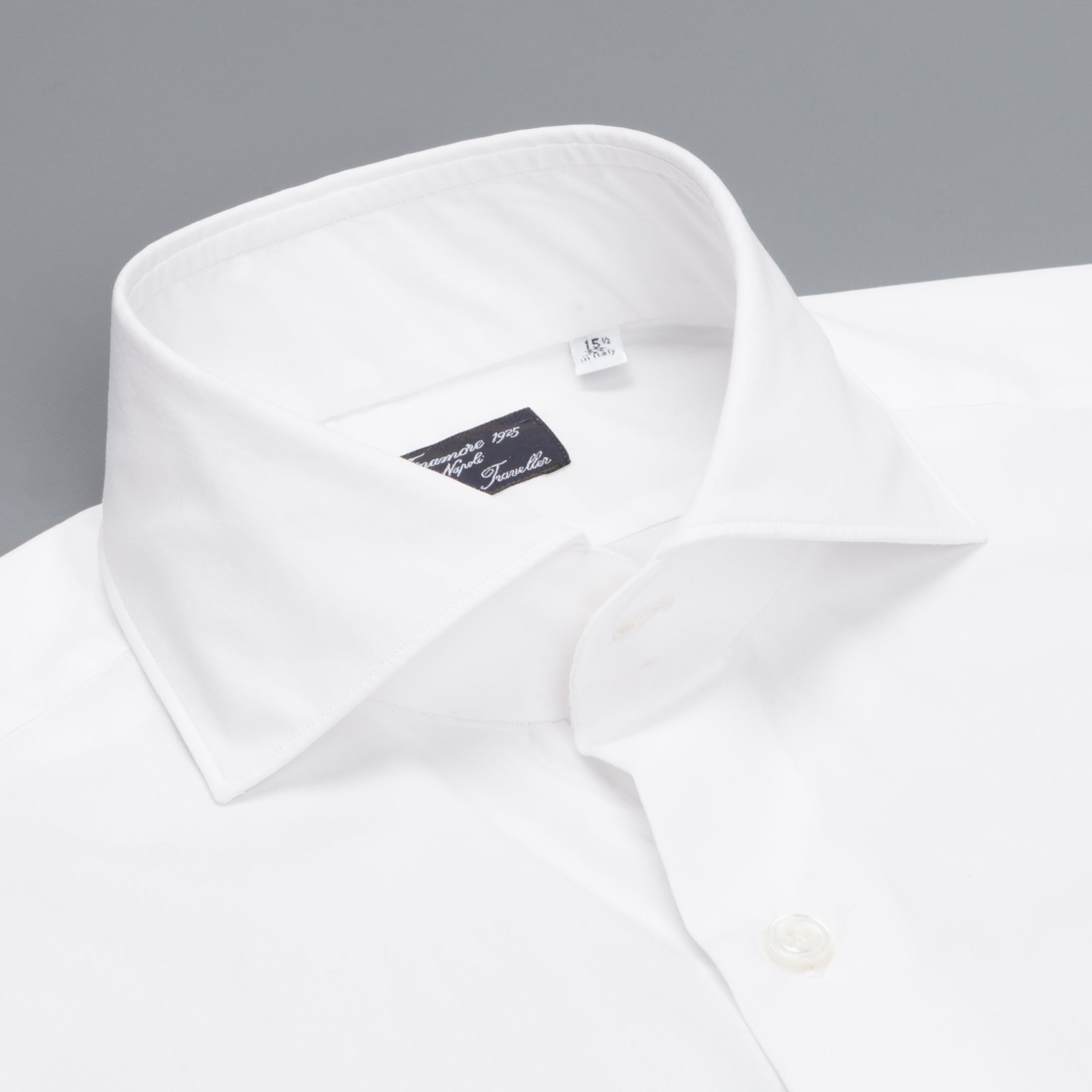 Finamore &#39;Traveller&#39; shirt Milano fit Collar Eduardo Alumo White poplin