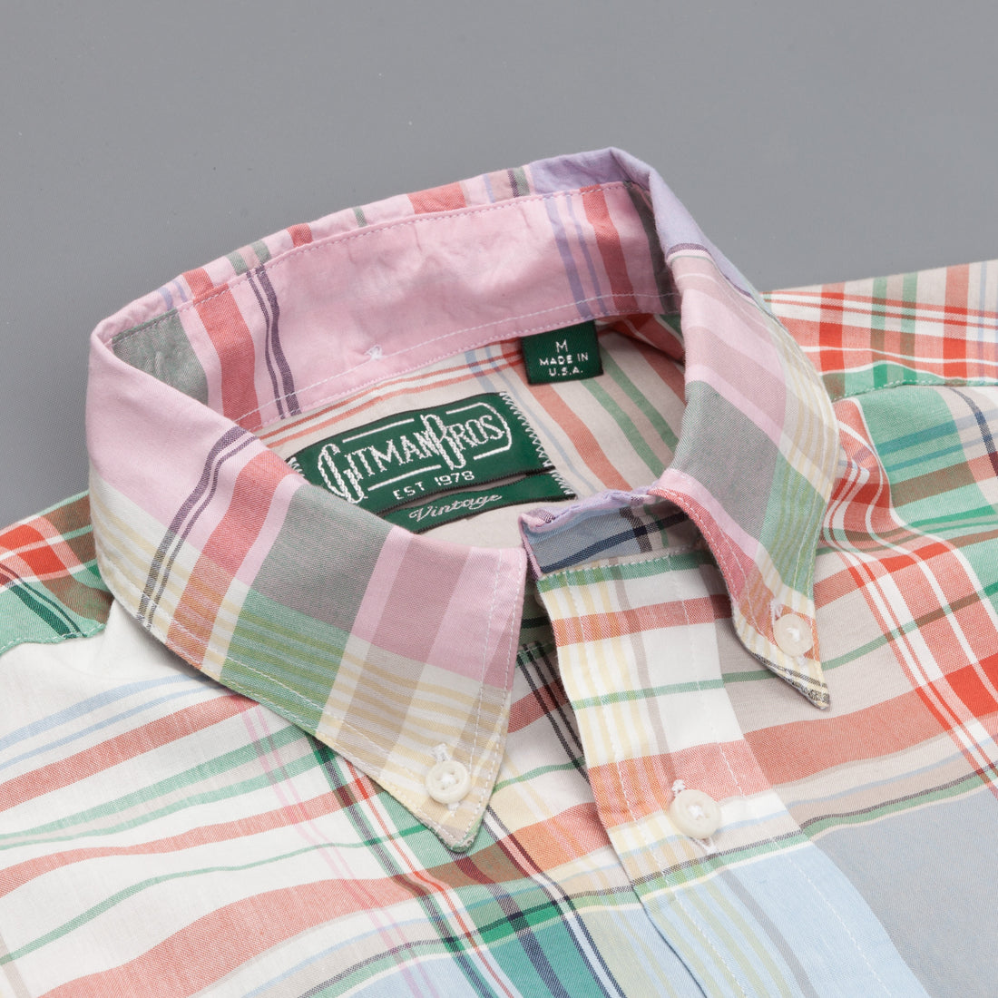 Gitman Vintage Button-Down Shirt Light Blue Pink Madras