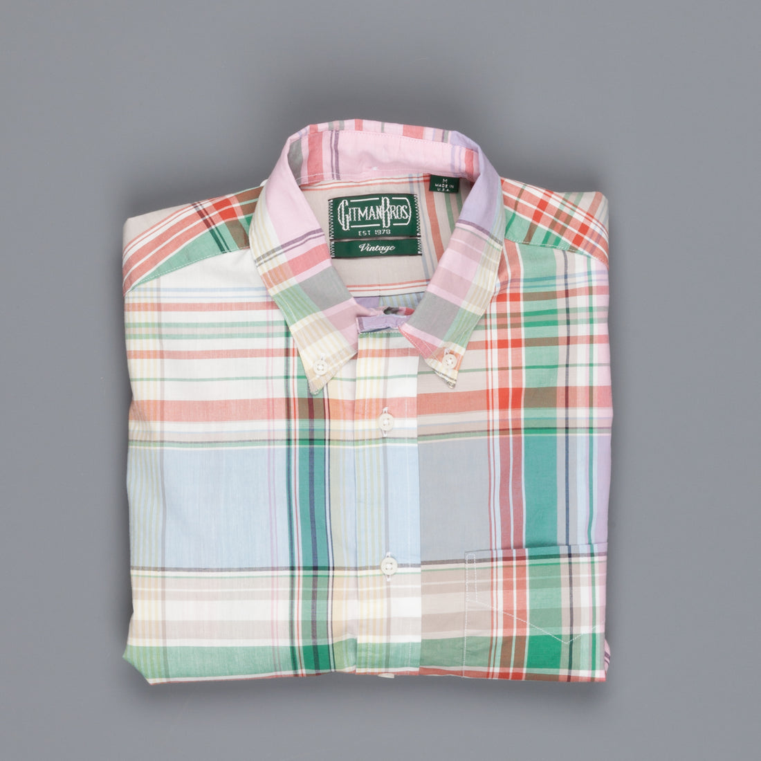 Gitman Vintage Button-Down Shirt Light Blue Pink Madras