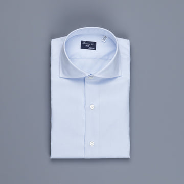 Finamore 'Traveller' Shirt Napoli Fit Collar Eduardo Blue Alumo twill