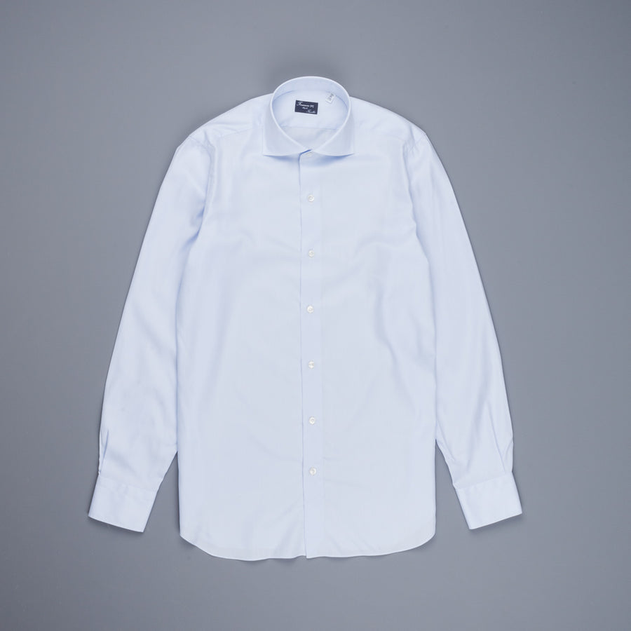 Finamore 'Traveller' Shirt Napoli Fit Collar Eduardo Blue Alumo twill