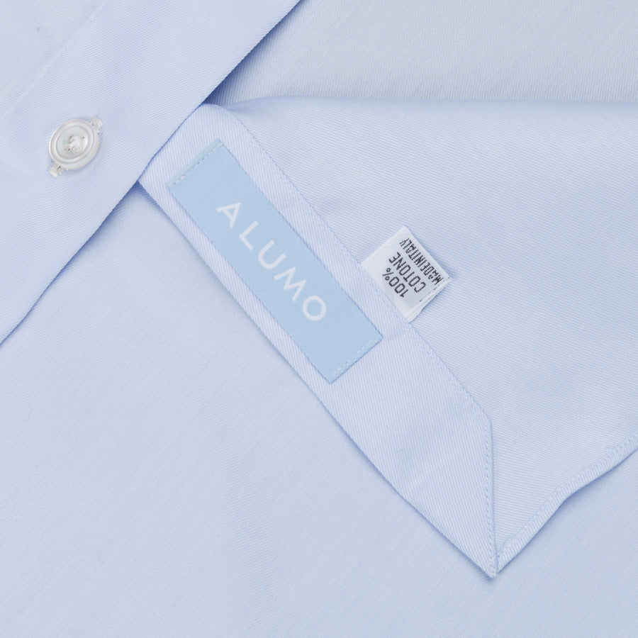 Finamore 'Traveller' Shirt Napoli Fit Collar Eduardo Blue Alumo twill