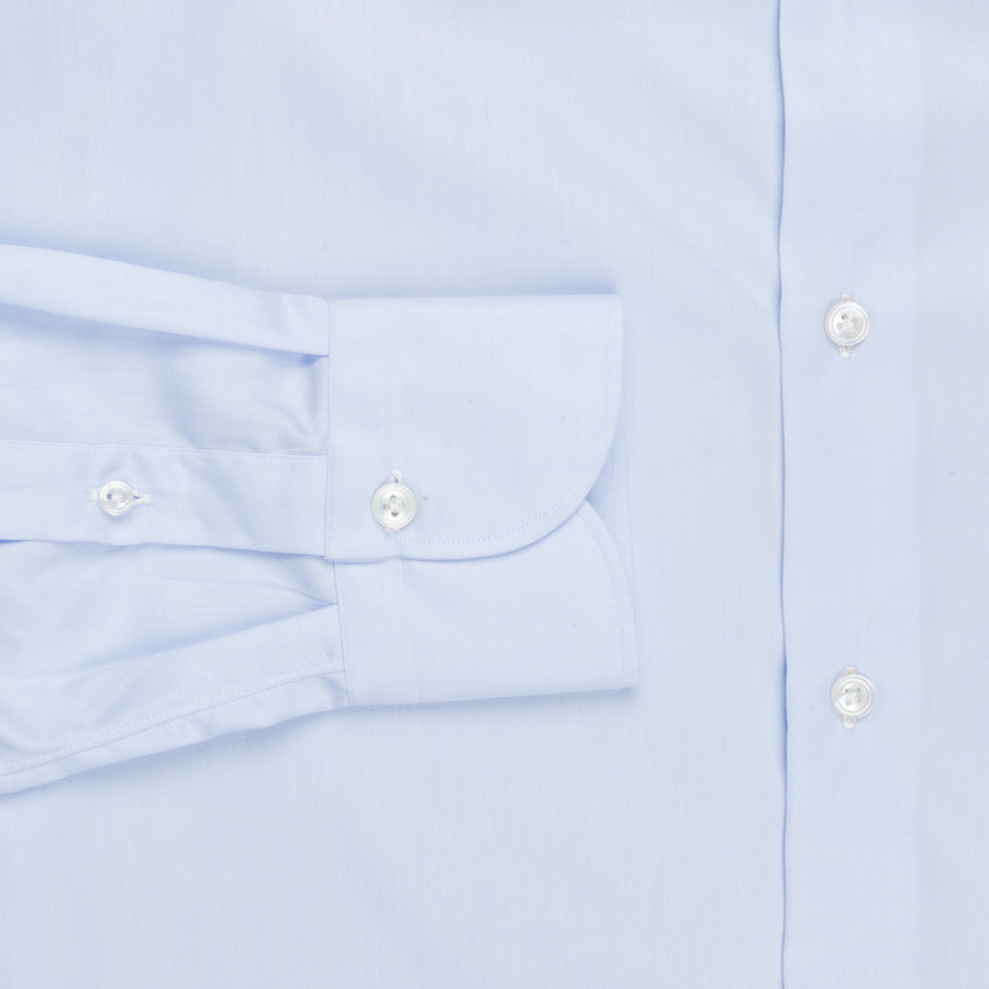 Finamore 'Traveller' Shirt Napoli Fit Collar Eduardo Blue Alumo twill