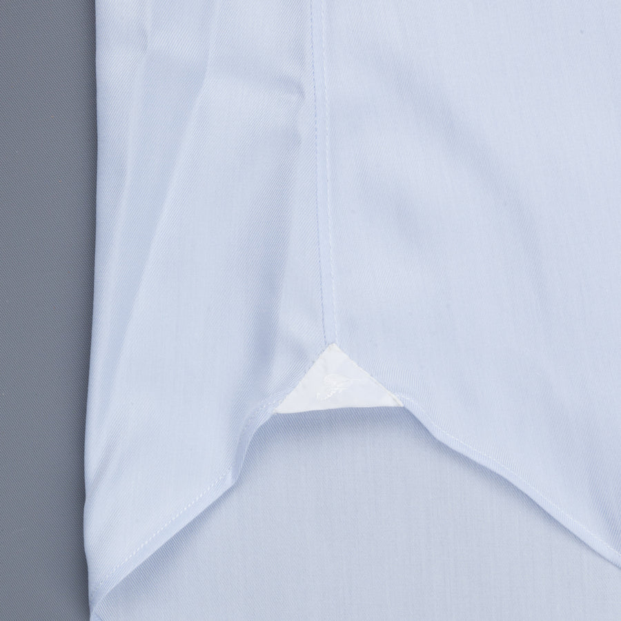 Finamore 'Traveller' Shirt Napoli Fit Collar Eduardo Blue Alumo twill