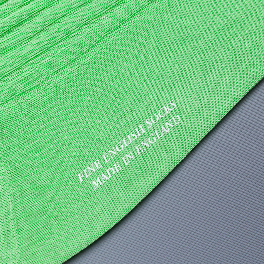 Frans Boone X Pantherella Vale Socks 100% Fil d'Ecosse / Cotton lisle Bright lime