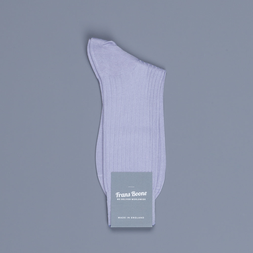 Frans Boone X Pantherella Vale Socks 100% Fil d&#39;Ecosse / Cotton lisle Pale Lilac