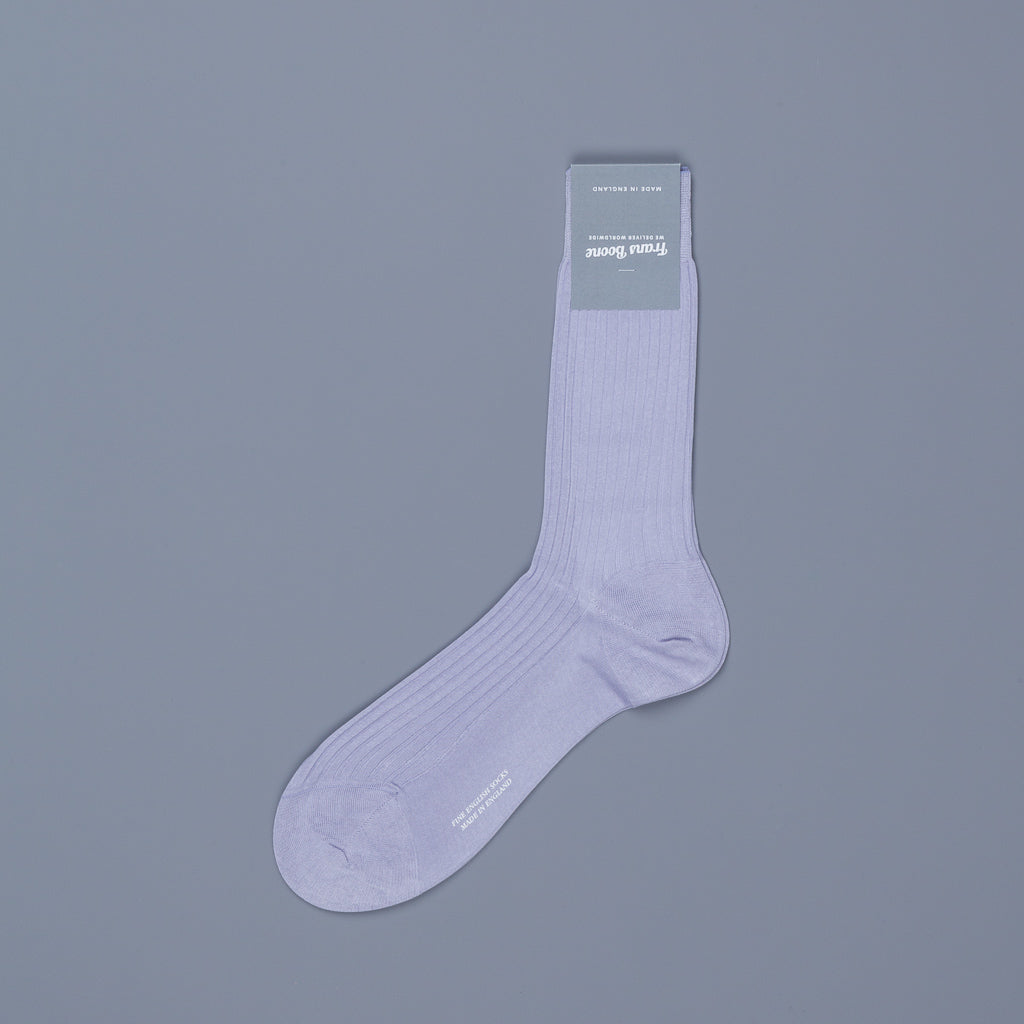 Frans Boone X Pantherella Vale Socks 100% Fil d&#39;Ecosse / Cotton lisle Pale Lilac