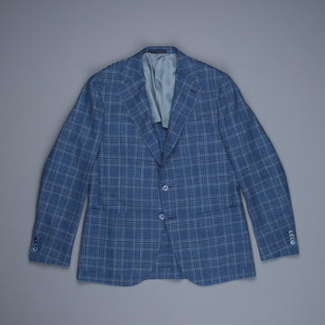 Caruso Aida Jacket Loro Piana Summertime wool blue check