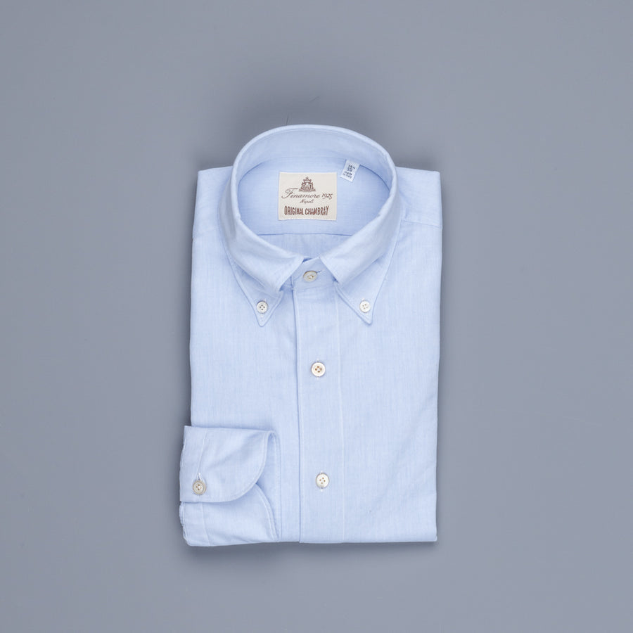 Finamore Tokyo Shirt Collo Lucio Original Chambray Blu Chiaro
