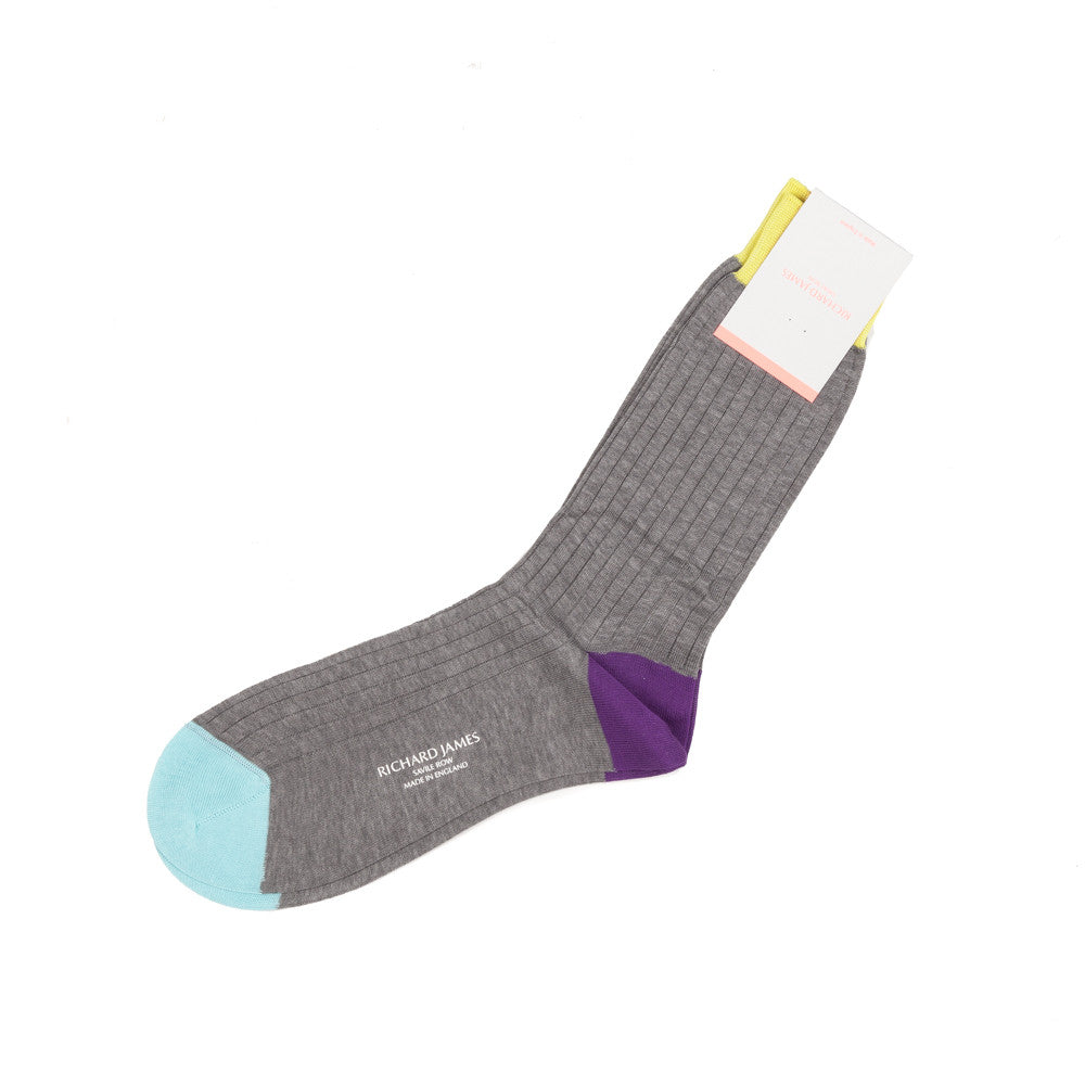 Richard James Berber cotton socks in Mid Grey