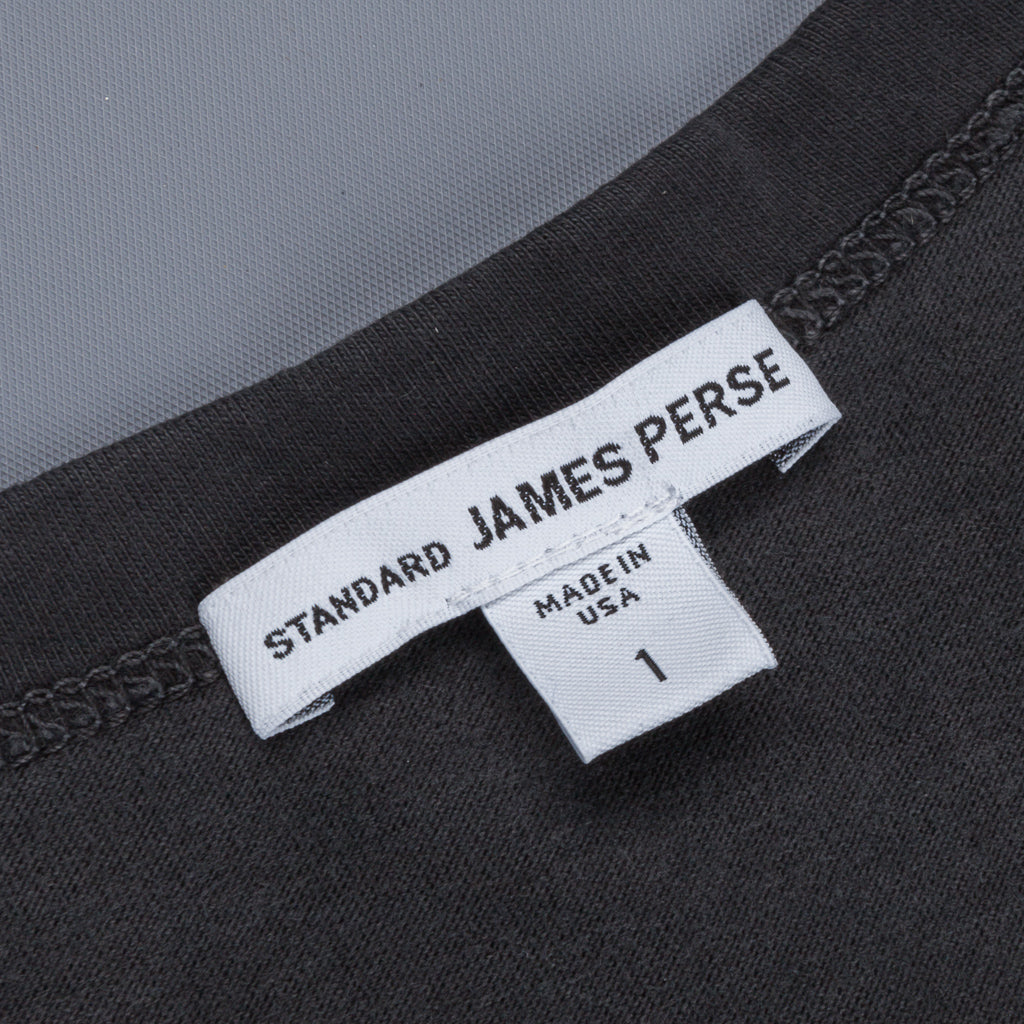 James Perse L/S Crew Neck Pocket Tee Suede Jersey Carbon