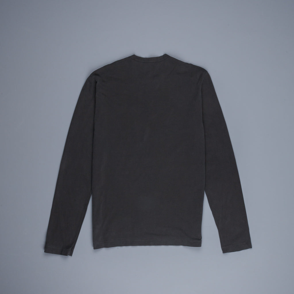 James Perse L/S Crew Neck Pocket Tee Suede Jersey Carbon