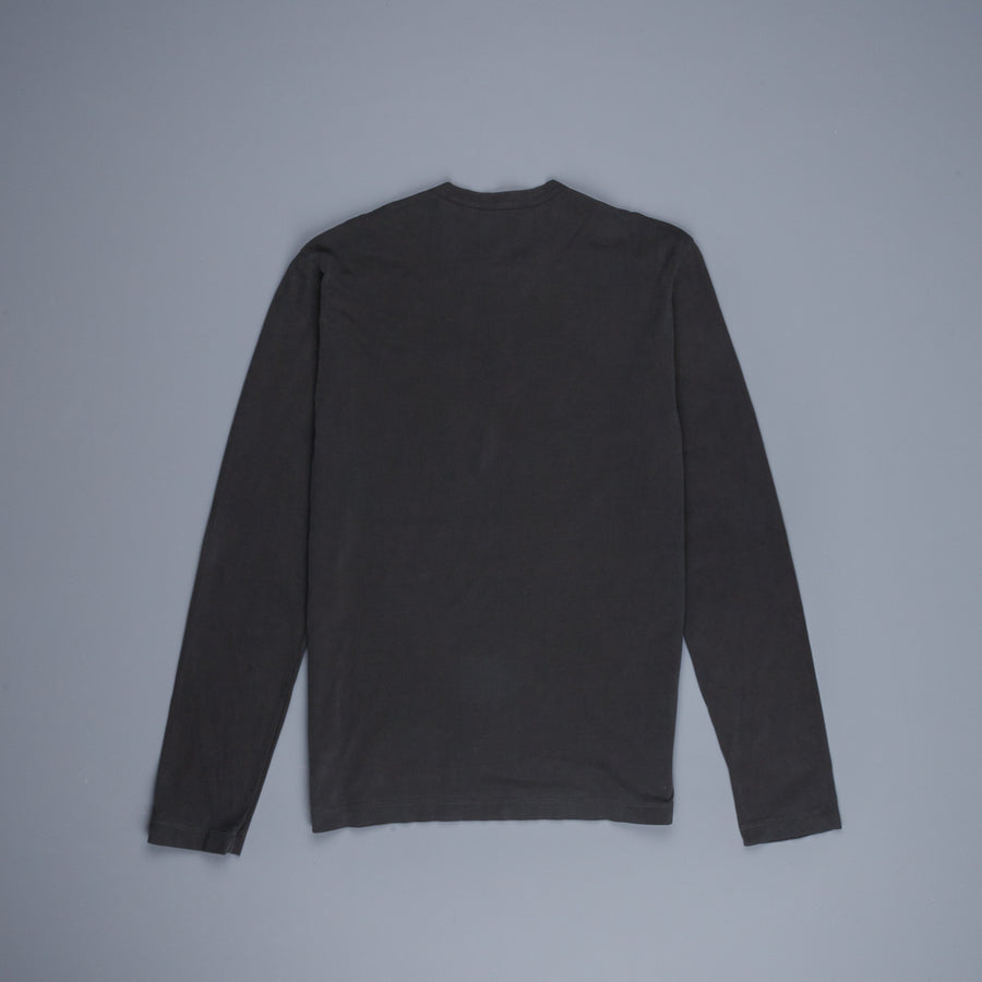 James Perse L/S Crew Neck Pocket Tee Suede Jersey Carbon