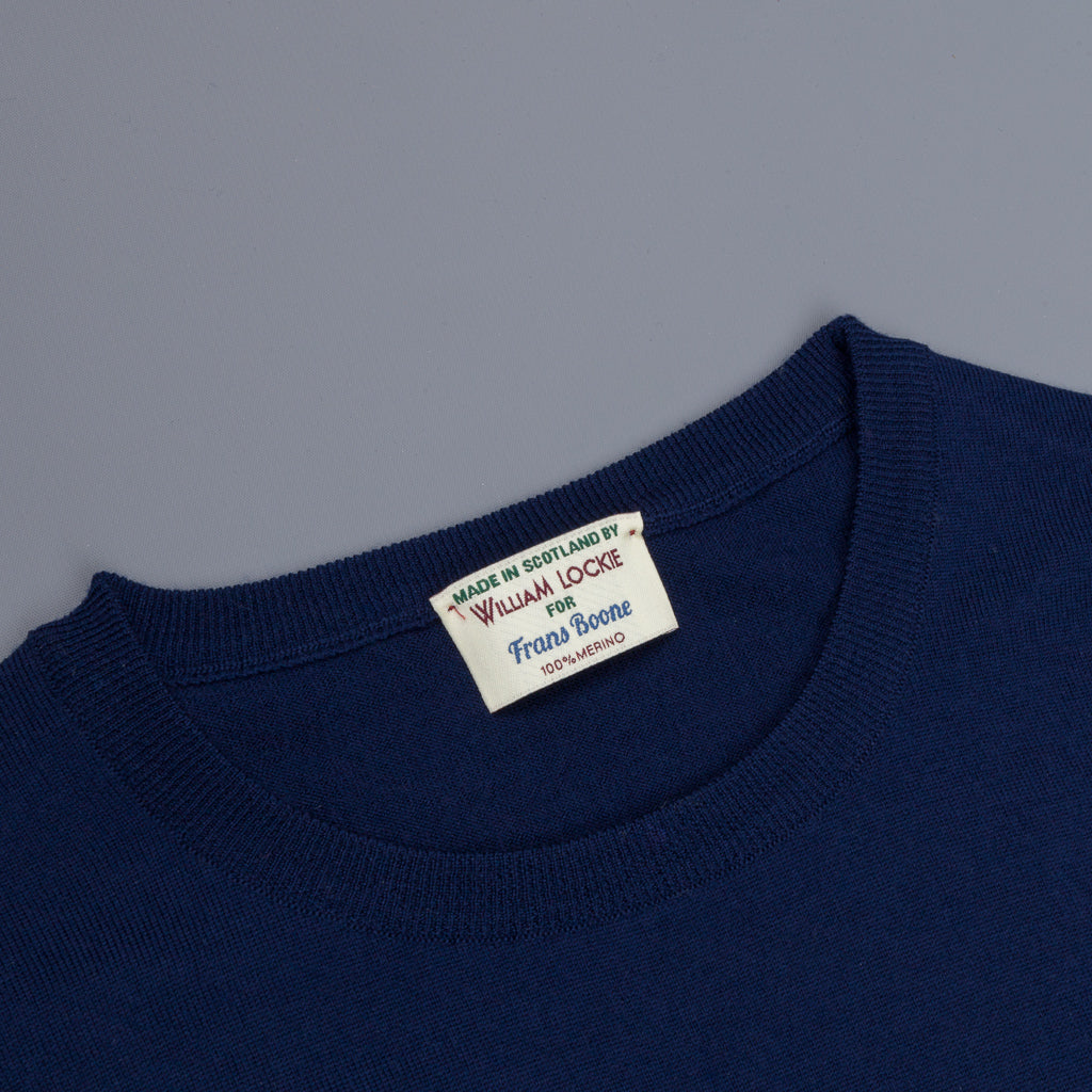 William Lockie x Frans Boone 30 gauge Loro Piana Merino&#39;s Crew Neck American Navy