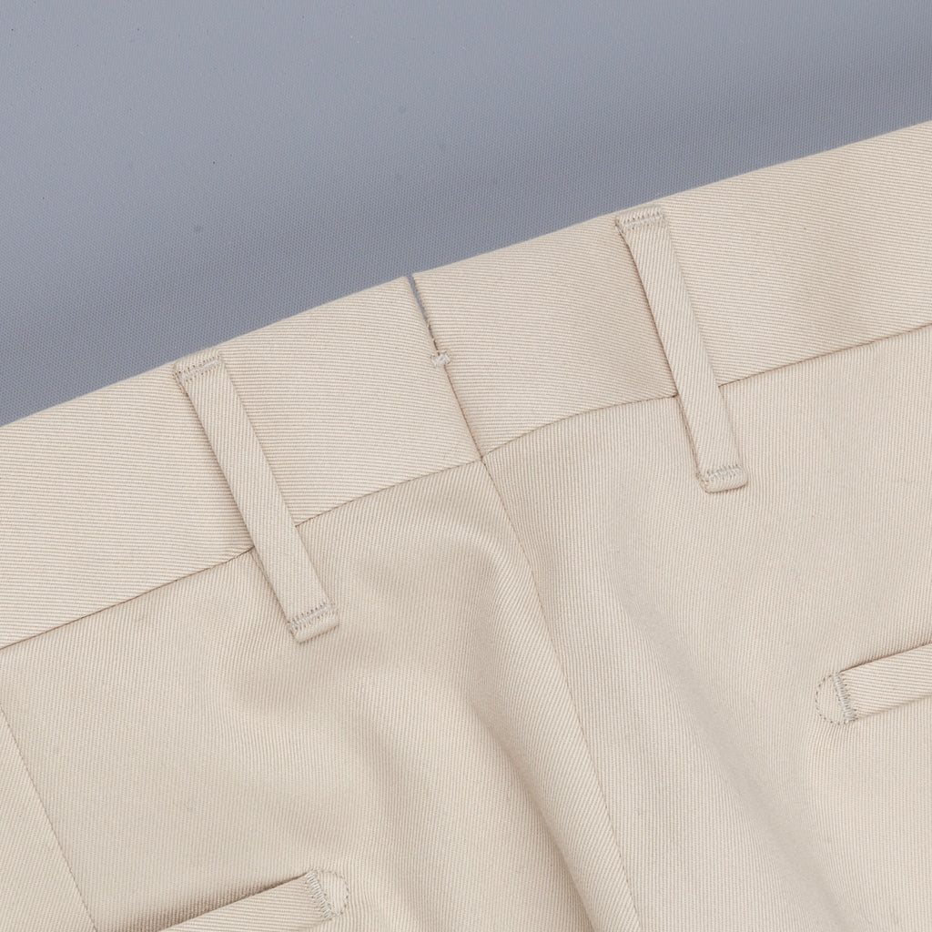Rota Pantaloni High Rise Regular Fit Cotton Beige Medio