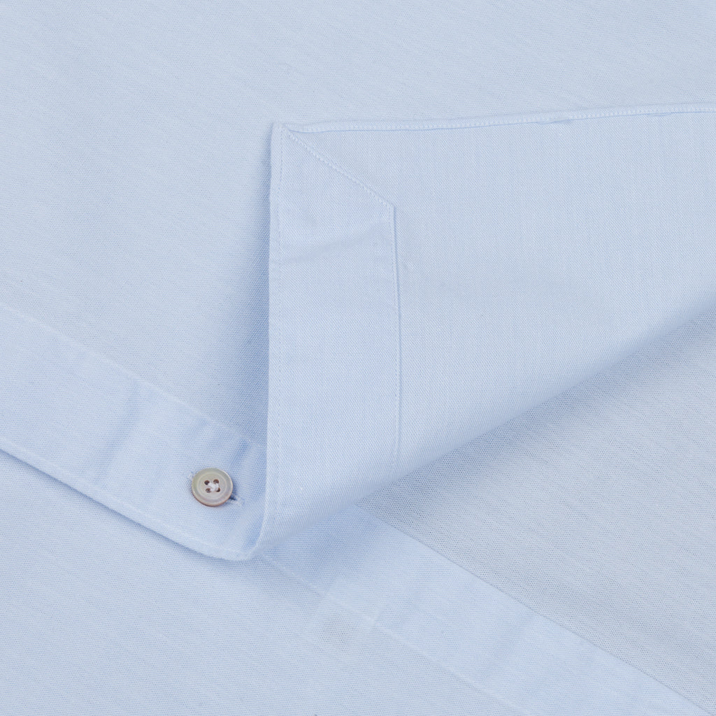 Finamore &#39;Winchester&#39; Shirt Gaeta Fit Lucio Collar Chambray celeste