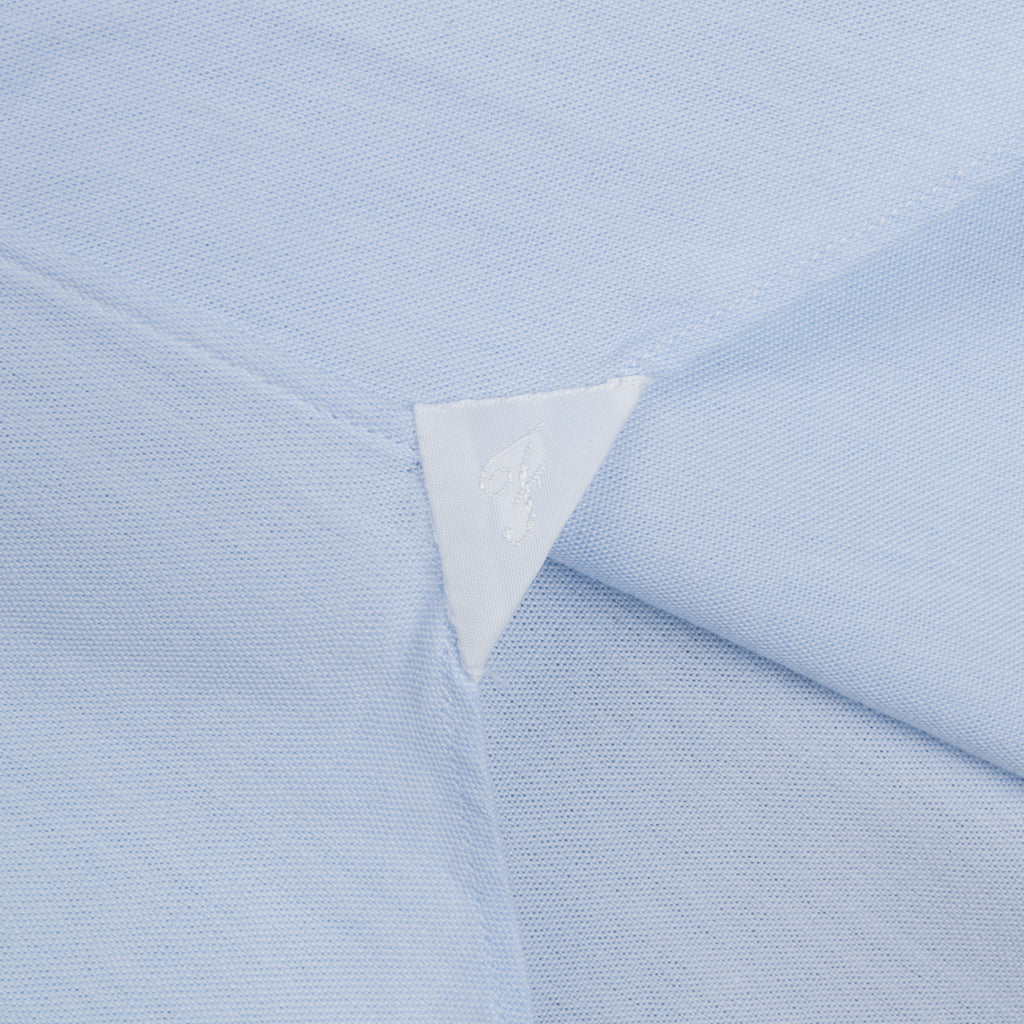 Finamore &#39;Winchester&#39; Shirt Gaeta Fit Lucio Collar Chambray celeste