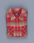 RRL Marcus Workshirt Canadian Jacquard Plaid Red Grey