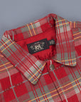 RRL Marcus Workshirt Canadian Jacquard Plaid Red Grey