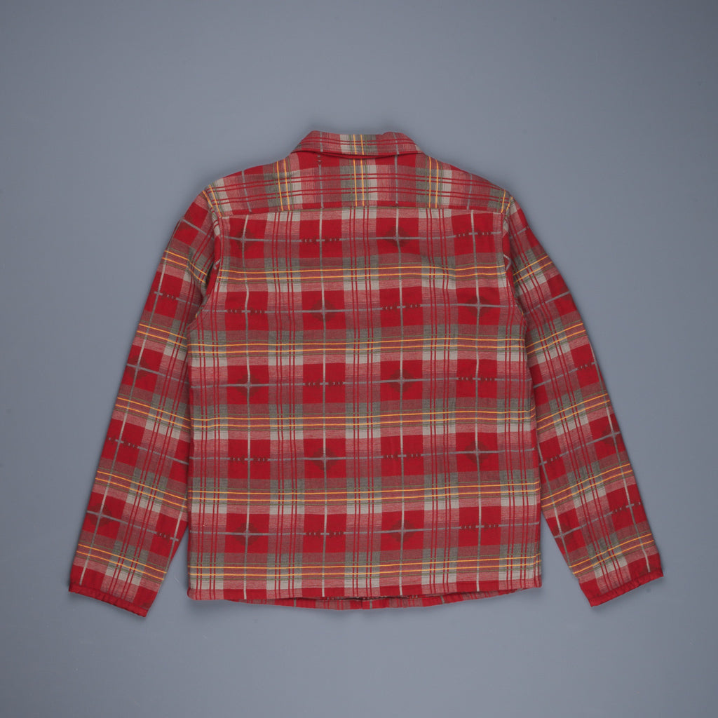 RRL Marcus Workshirt Canadian Jacquard Plaid Red Grey