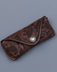 RRL Eyeglasses Case Traveler Embossed Leather