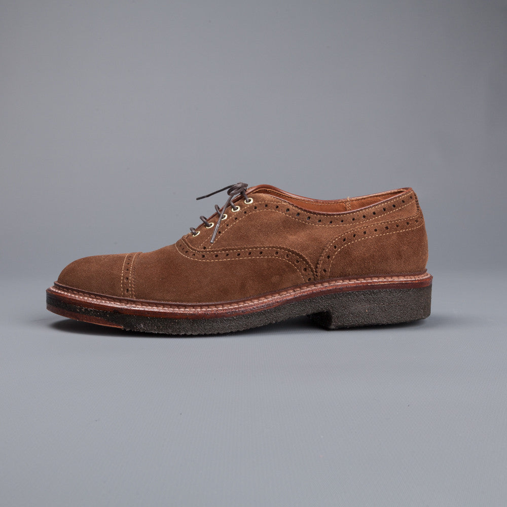 Alden x Frans Boone cap toe in snuff suede on crepe sole