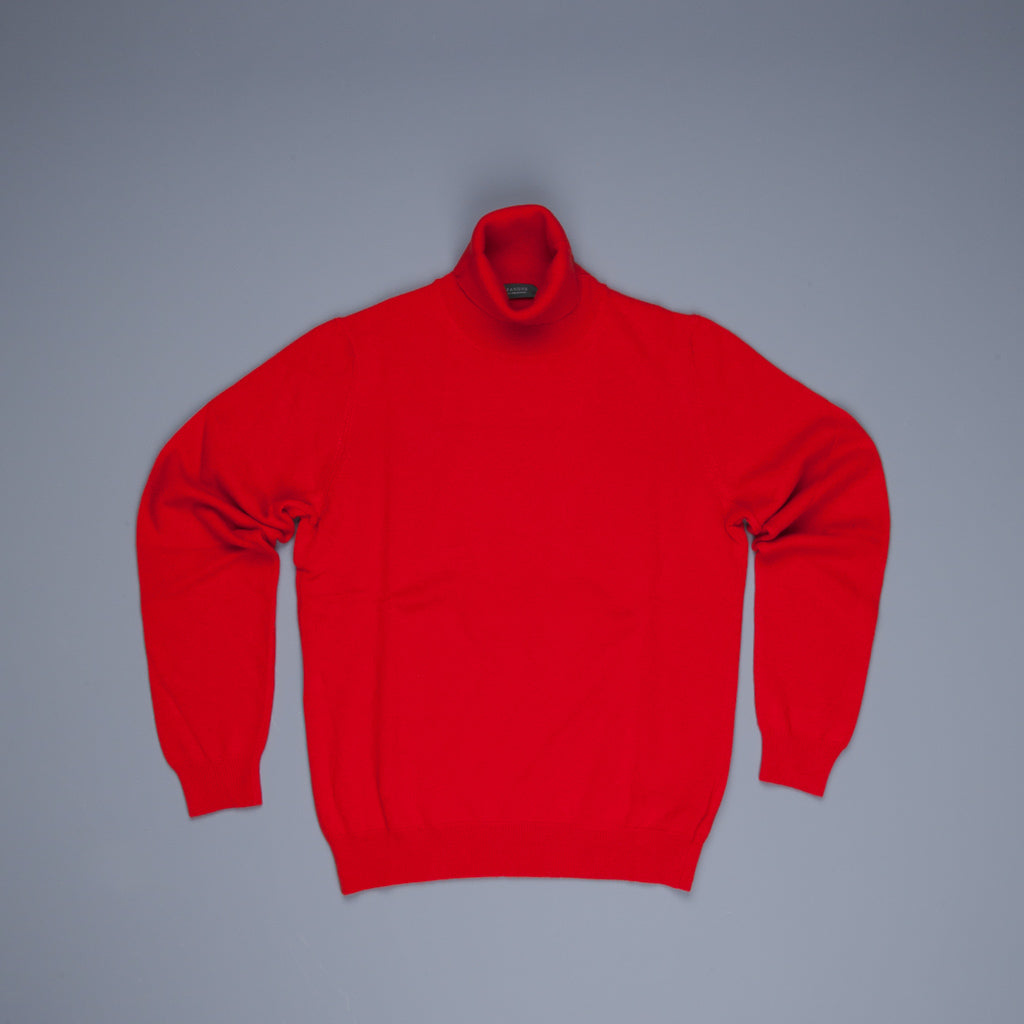 Zanone dolcevita sweater wool cashmere Rosso Vivo