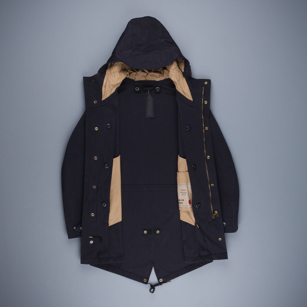 Ten C OJJ piece dyed Core Parka Navy